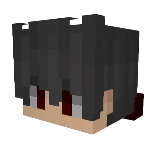 bloodss Minecraft avatar head, 3D render