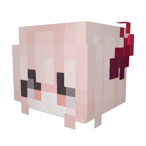 bloomelle Minecraft avatar head, 3D render