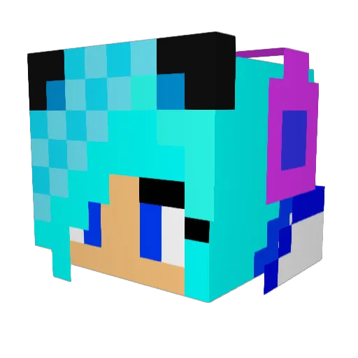 bloomsies Minecraft avatar head, 3D render