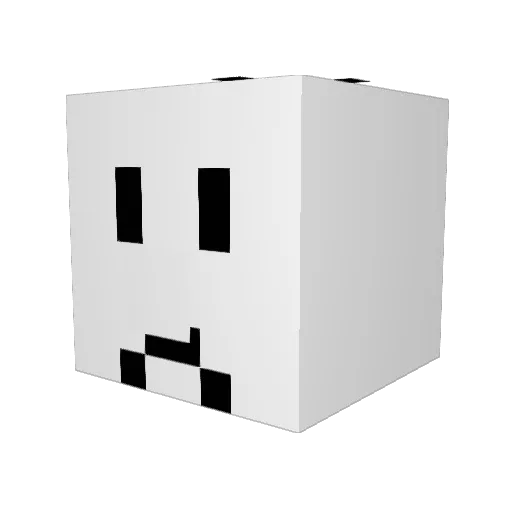 bloopine Minecraft avatar head, 3D render