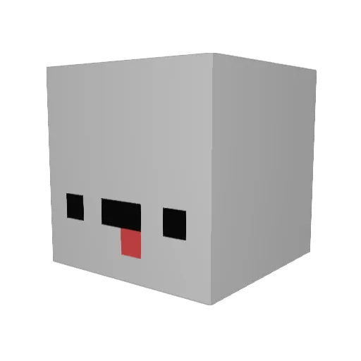 bloping Minecraft avatar head, 3D render