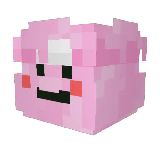 blossomfied Minecraft avatar head, 3D render