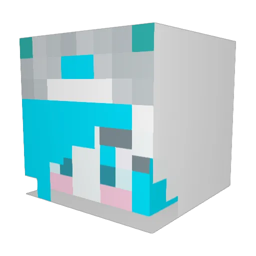 bloxyballerina Minecraft avatar head, 3D render