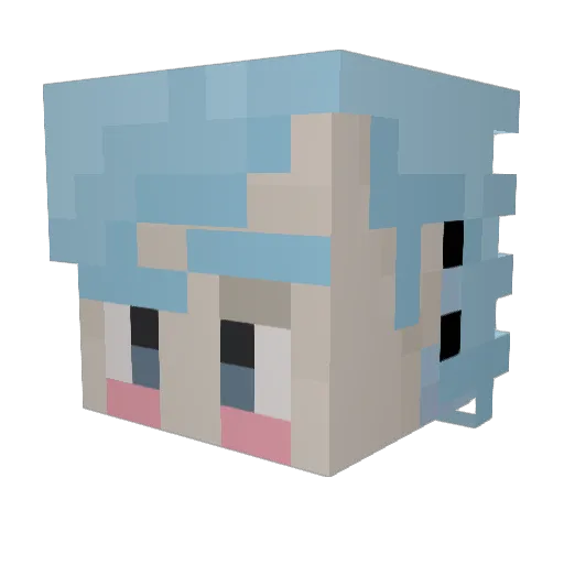 bloxykelvin Minecraft avatar head, 3D render