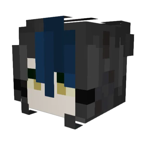 blsak Minecraft avatar head, 3D render
