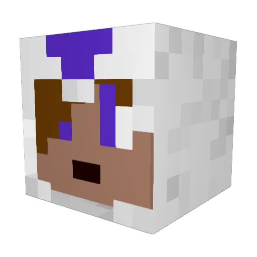blu3d3v1lf4n Minecraft avatar head, 3D render