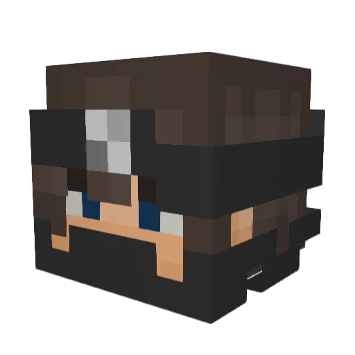 blu_2_ Minecraft avatar head, 3D render
