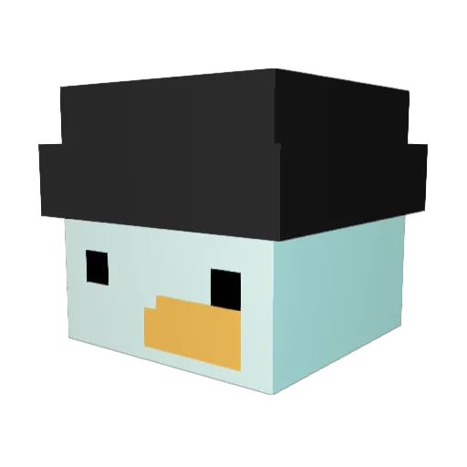 blucu Minecraft avatar head, 3D render