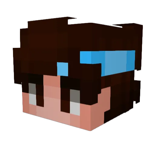 blueAqui Minecraft avatar head, 3D render
