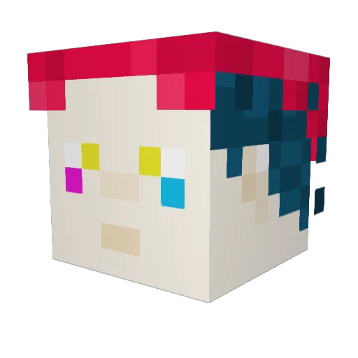 blueSeeds Minecraft avatar head, 3D render