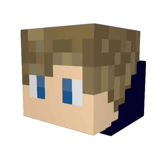 blue_Luis Minecraft avatar head, 3D render