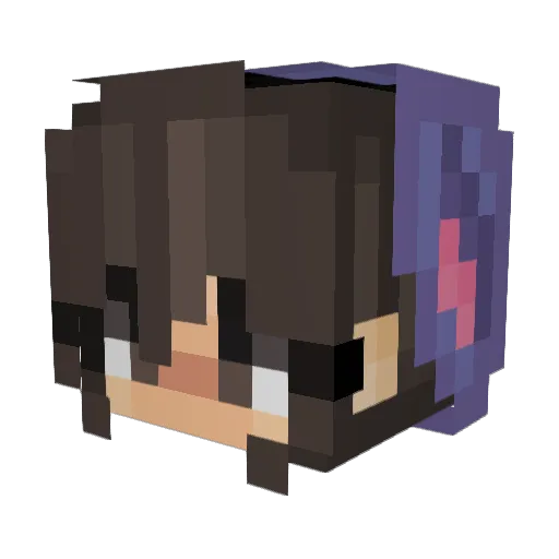 blue_berrymuffin Minecraft avatar head, 3D render
