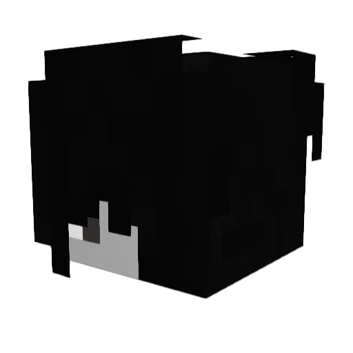 blue_cat_hat Minecraft avatar head, 3D render