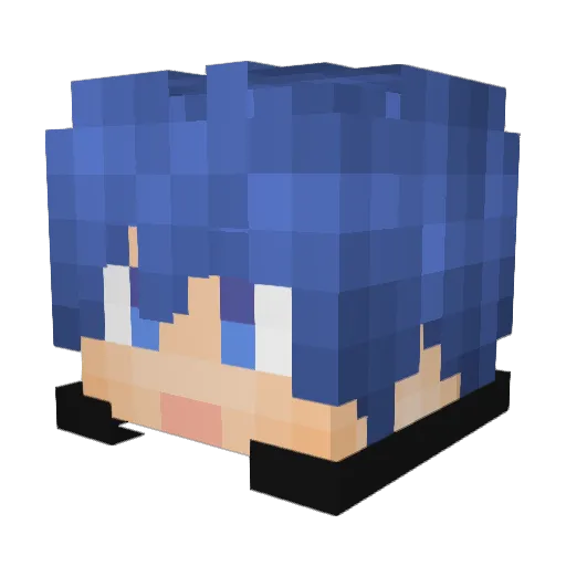 blue_chen Minecraft avatar head, 3D render