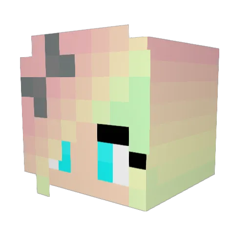 blue_isabel Minecraft avatar head, 3D render