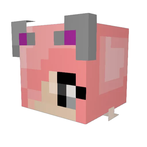 blue_riot Minecraft avatar head, 3D render