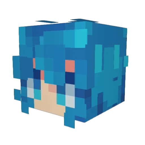 bluearea Minecraft avatar head, 3D render