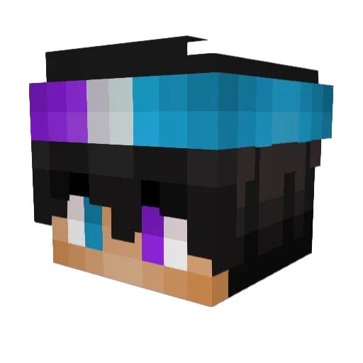 bluebearey Minecraft avatar head, 3D render