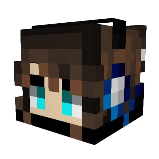 bluebirdrose Minecraft avatar head, 3D render