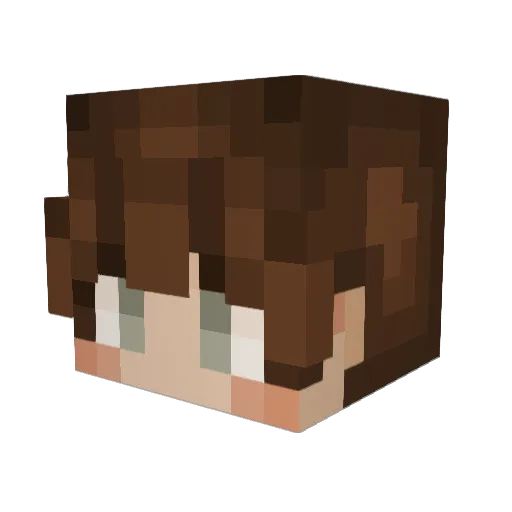 bluebombed Minecraft avatar head, 3D render