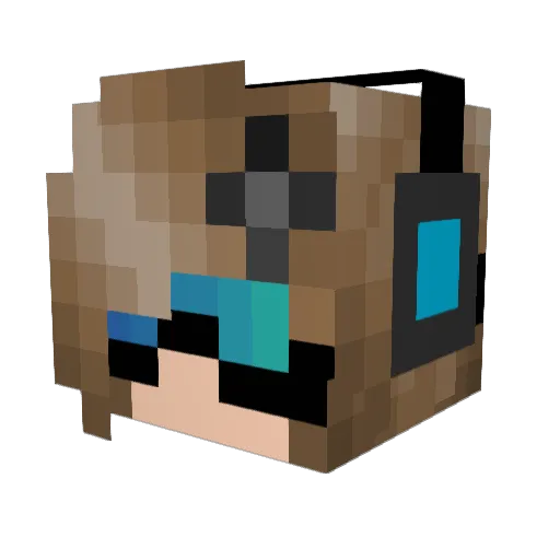 bluebraeden Minecraft avatar head, 3D render