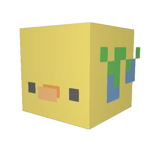 bluebugxo Minecraft avatar head, 3D render