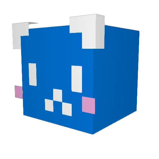 bluecat888 Minecraft avatar head, 3D render