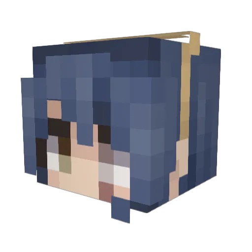 bluechimecho Minecraft avatar head, 3D render