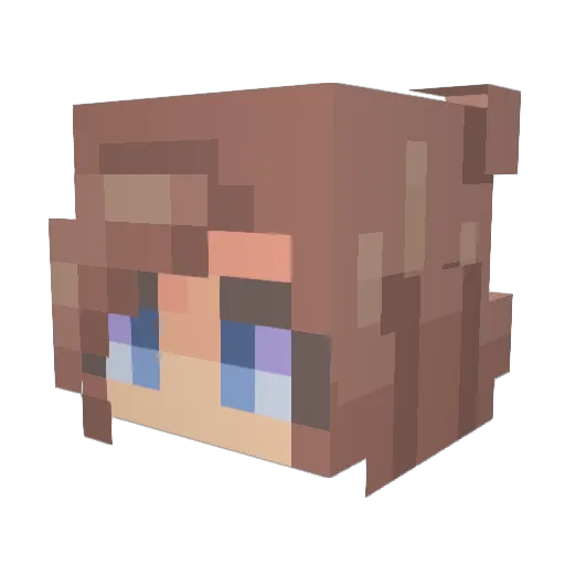 bluedelphinium Minecraft avatar head, 3D render