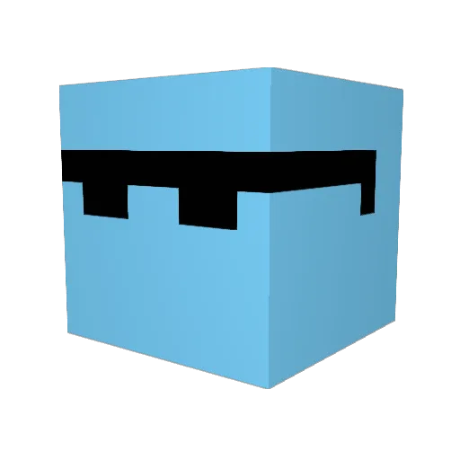 blueeo_ Minecraft avatar head, 3D render