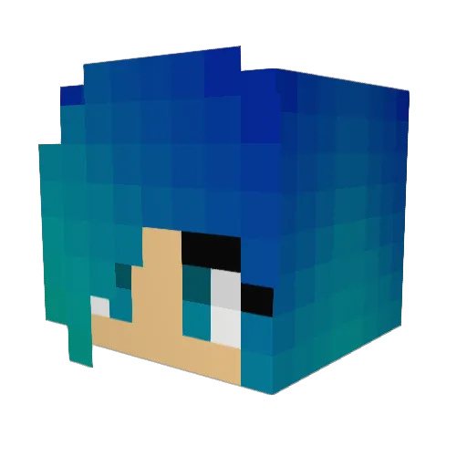 bluefire40 Minecraft avatar head, 3D render