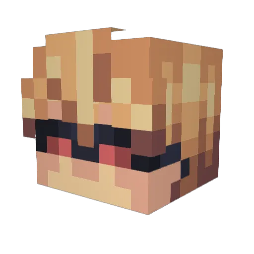 bluehmax Minecraft avatar head, 3D render