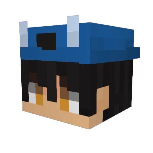 bluejayed Minecraft avatar head, 3D render