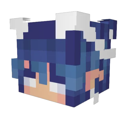 bluelf Minecraft avatar head, 3D render