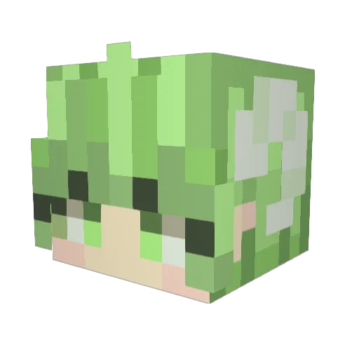 bluelnk_ Minecraft avatar head, 3D render