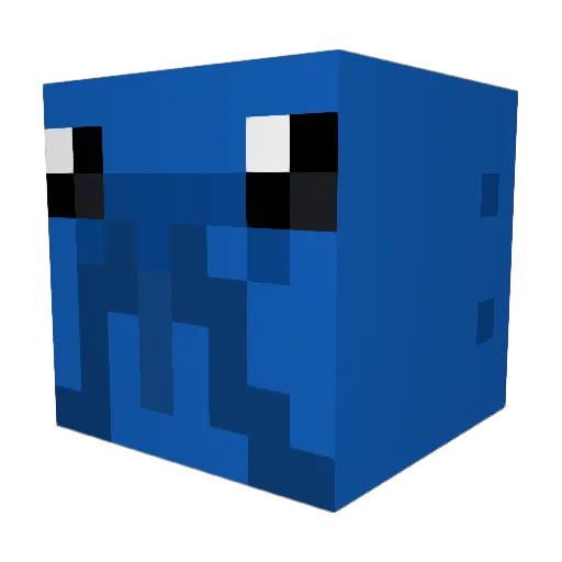 bluelobta Minecraft avatar head, 3D render
