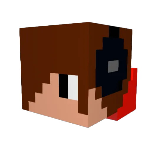 bluelulu Minecraft avatar head, 3D render