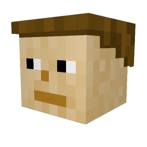 bluemaraca Minecraft avatar head, 3D render