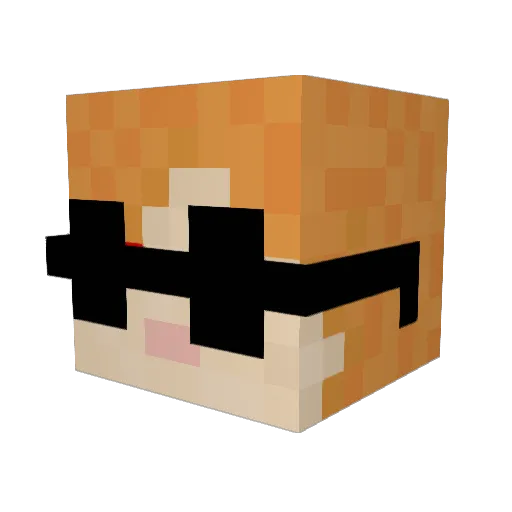 bluemeth Minecraft avatar head, 3D render