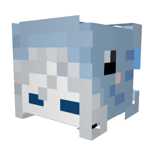 bluemonday14 Minecraft avatar head, 3D render