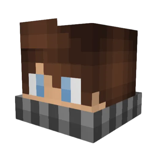 bluemote Minecraft avatar head, 3D render