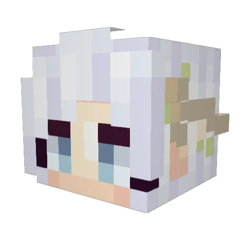 bluemuchan Minecraft avatar head, 3D render