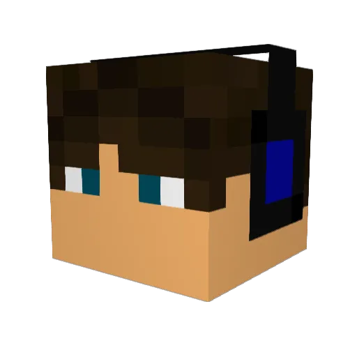 bluenesshere Minecraft avatar head, 3D render