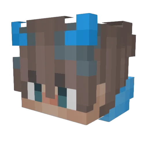 bluepanda012 Minecraft avatar head, 3D render