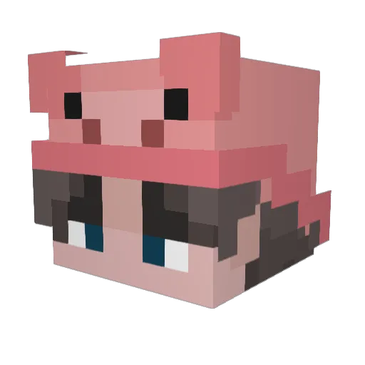bluepiggaming1 Minecraft avatar head, 3D render