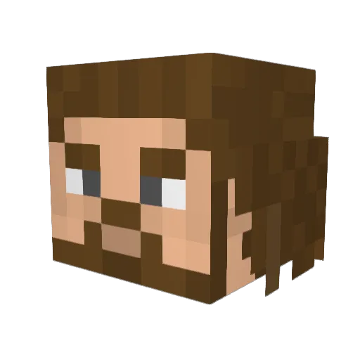bluepoe Minecraft avatar head, 3D render