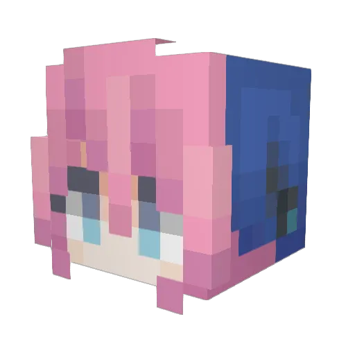 bluepoisonn Minecraft avatar head, 3D render