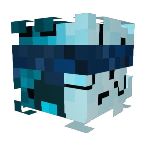 bluepom_ Minecraft avatar head, 3D render