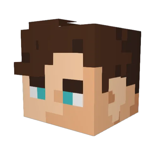 bluepugpotat0 Minecraft avatar head, 3D render