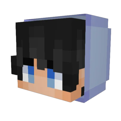 bluerivernight Minecraft avatar head, 3D render